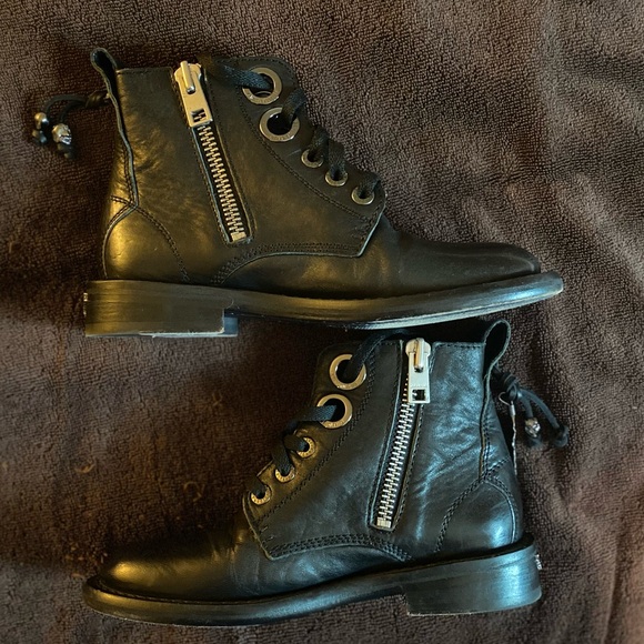 ZADIG & VOLTAIRE LAUREEN BLACK LEATHER BOOTS SZ 36 - Picture 7 of 14